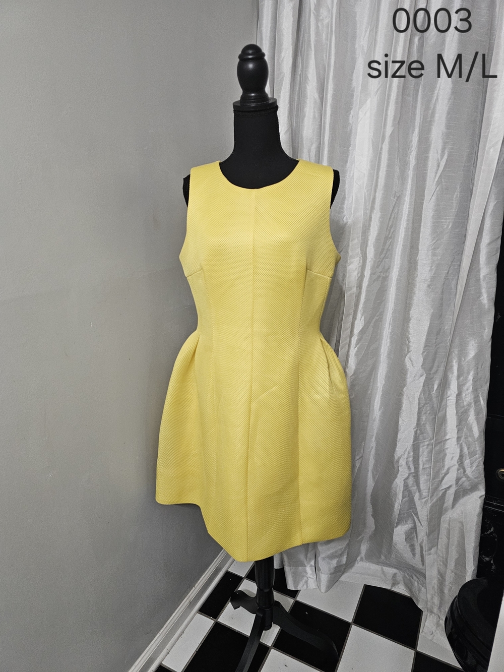 Calvin Klein Yellow Sleeveless A-Line Mini Dress
